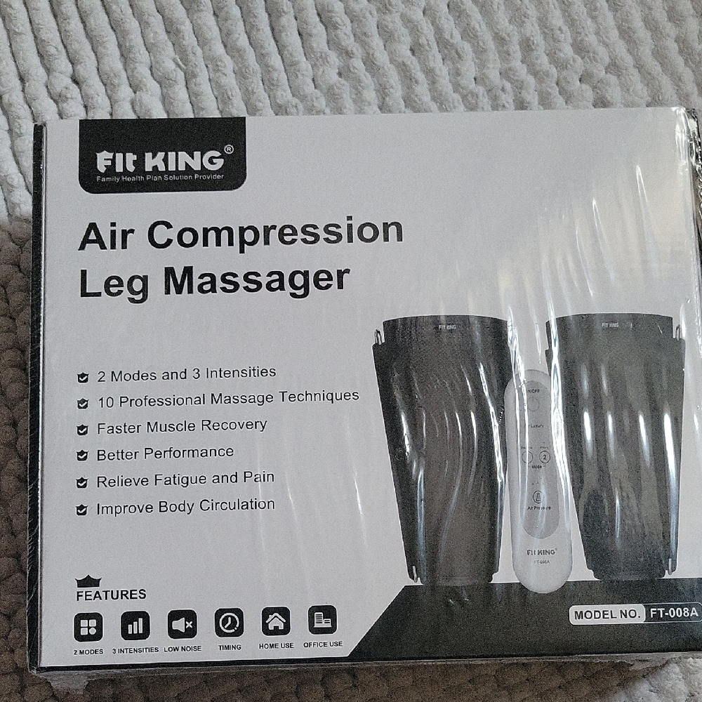 Fit King Air Compression Leg Massager, Black Model # FT-008A